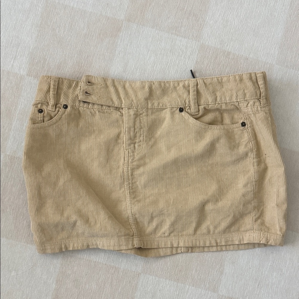Motel Rocks Tan Mini Skirt